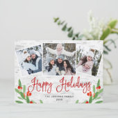 6 PHOTO Kerstmis Rustic Birch Bark Greeting Feestdagenkaart (Staand voorkant)