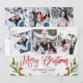 6 PHOTO Kerstmis Rustic Birch Bark Greeting Feestdagenkaart (Voorkant / Achterkant)