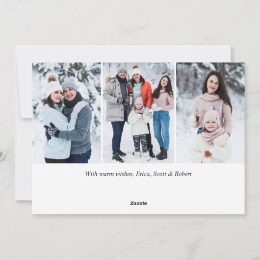 6 PHOTO Kerstmis Rustic Birch Bark Greeting Feestdagenkaart (Achterkant)