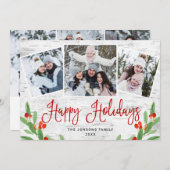 6 PHOTO Kerstmis Rustic Birch Bark Greeting Feestdagenkaart (Voorkant / Achterkant)