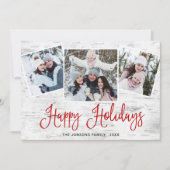 6 PHOTO Kerstmis Rustic Birch Bark Greeting Feestdagenkaart (Voorkant)