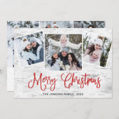 6 PHOTO Kerstmis Rustic Birch Bark Greeting Feestdagenkaart (Voorkant / Achterkant)