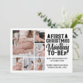 6 Photo Mommy to be Christmas Pregnancy  Feestdagenkaart (Staand voorkant)