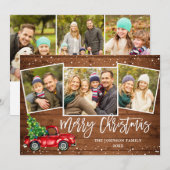 6 PHOTO Retro Kerstmis Rustige Tronkelwagen Feestdagenkaart (Voorkant / Achterkant)