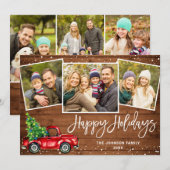 6 PHOTO Retro Kerstmis Rustige Tronkelwagen Feestdagenkaart (Voorkant / Achterkant)