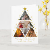 6 Photo Tree Shape Christmas Card Kaart (Gele Bloem)