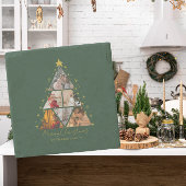 6 Photo Tree Shape Christmas Card Stenen Onderzetter