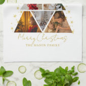 6 Photo Tree Shape Christmas Card Theedoek (Gevouwen)