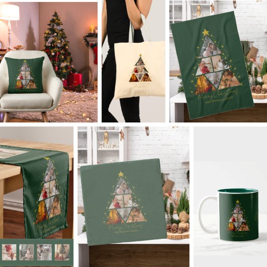 6 Photo Tree Shape Christmas memory game Pokerkaarten