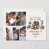 6 Photo Western First Christmas As Mrs and Mr Feestdagenkaart (Voorkant)