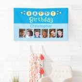 6 photos happy birthday name kids blue party spandoek (Insitu)