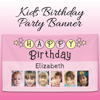 6 photos happy birthday name kids pink party spandoek