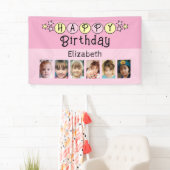 6 photos happy birthday name kids pink party spandoek (Insitu)