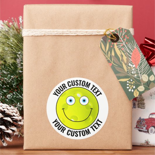 6 Pickleball Gepersonaliseerde tekst Aangepast bli Ronde Sticker (Feestdagen)