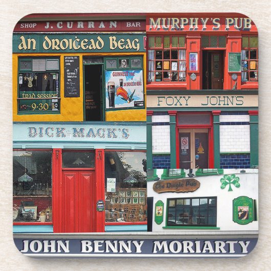 6 Plastic Irish Pubs Onderzetters, Dingle, Ierland Bier Onderzetter (Voorkant)
