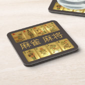 6 plastic onderzetters - 麻 雀 麻 bloemen en zasons (Linkerzijde)