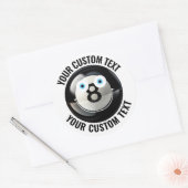 6 Pool 8 Bal Gepersonaliseerde Tekst Custom Happy Ronde Sticker (Envelop)