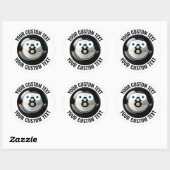 6 Pool 8 Bal Gepersonaliseerde Tekst Custom Happy Ronde Sticker (Vel)