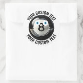 6 Pool 8 Bal Gepersonaliseerde Tekst Custom Happy Ronde Sticker (Tas)