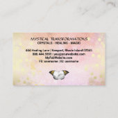 *~* 6 Punch Butterfly Moth Magic Peach Gold Klantenkaartje (Achterkant)