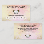 *~* 6 Punch Butterfly Moth Magic Peach Gold Klantenkaartje (Voorkant / Achterkant)