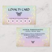 *~* 6 Punch Butterfly Moth Magic Rainbow Pastel  Klantenkaartje (Voorkant / Achterkant)