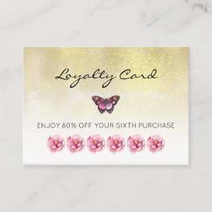 *~* 6 Punch Hole Butterfly Flowers Loyalty Card