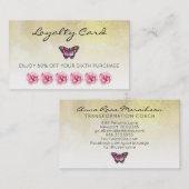*~* 6 Punch Hole Flowers Butterfly Loyalty Card Visitekaartje (Voorkant / Achterkant)