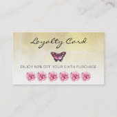 *~* 6 Punch Hole Flowers Butterfly Loyalty Card Visitekaartje (Voorkant)