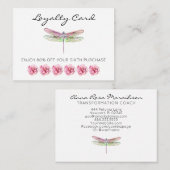 *~* 6 Punch Hole Flowers Dragonfly Loyalty Kaart (Voorkant / Achterkant)