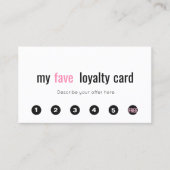 6 Punch Pink Beauty Salon Customer Loyalty Kaart (Voorkant)