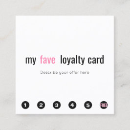 6 Punch Pink Beauty Salon Customer Loyalty Kaart