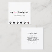 6 Punch Pink Beauty Salon Customer Loyalty Kaart (Voorkant / Achterkant)