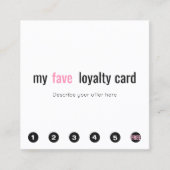 6 Punch Pink Beauty Salon Customer Loyalty Kaart (Voorkant)