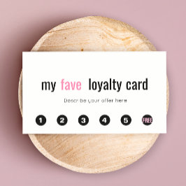 6 Punch Pink Beauty Salon Customer Loyalty Kaart