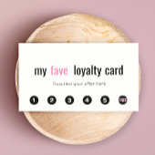 6 Punch Pink Beauty Salon Customer Loyalty Kaart