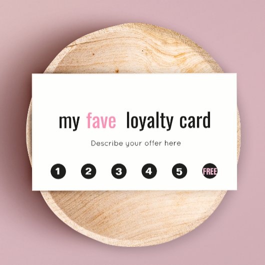 6 Punch Pink Beauty Salon Customer Loyalty Kaart