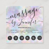 6 Punks Massage Spa Wellness Studio Holograaf Vierkante Visitekaartje (Achterkant)