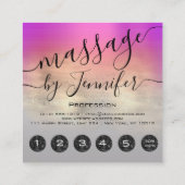 6 Punks Massage Spa Wellness Studio Pink Gold Vierkante Visitekaartje (Achterkant)