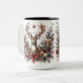 6 Punt Antler Buck Deer Kerst Mok Cup (Voorkant links)