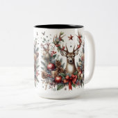 6 Punt Antler Buck Deer Kerst Mok Cup (Voorkant rechts)