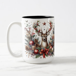 6 Punt Antler Buck Deer Kerst Mok Cup