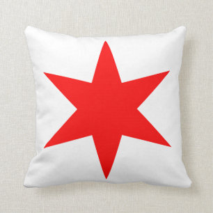 6-punts Chicago Flag Red Star Kussen