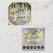 6 Punts Massage Spa Wellness Studio Unieke Vierkante Visitekaartje (Voorkant / Achterkant)