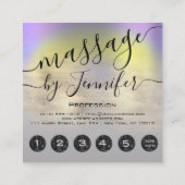 6 Punts Massage Spa Wellness Studio Unieke Vierkante Visitekaartje (Achterkant)