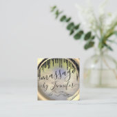 6 Punts Massage Spa Wellness Studio Unieke Vierkante Visitekaartje (Staand voorkant)