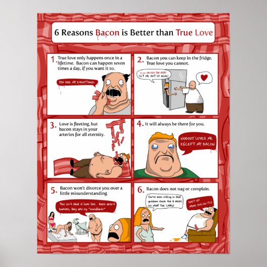 6 Redenen Bacon is beter dan True Love Poster (Voorkant)