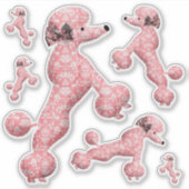 6 Roze danserende portaalhond Sticker (Voorkant)