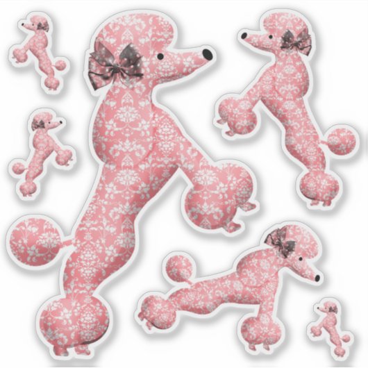 6 Roze danserende portaalhond Sticker (Voorkant)