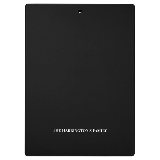 6 Secties Aangepast foto Eenvoudig elegant zwart L Klembord (Achterkant)